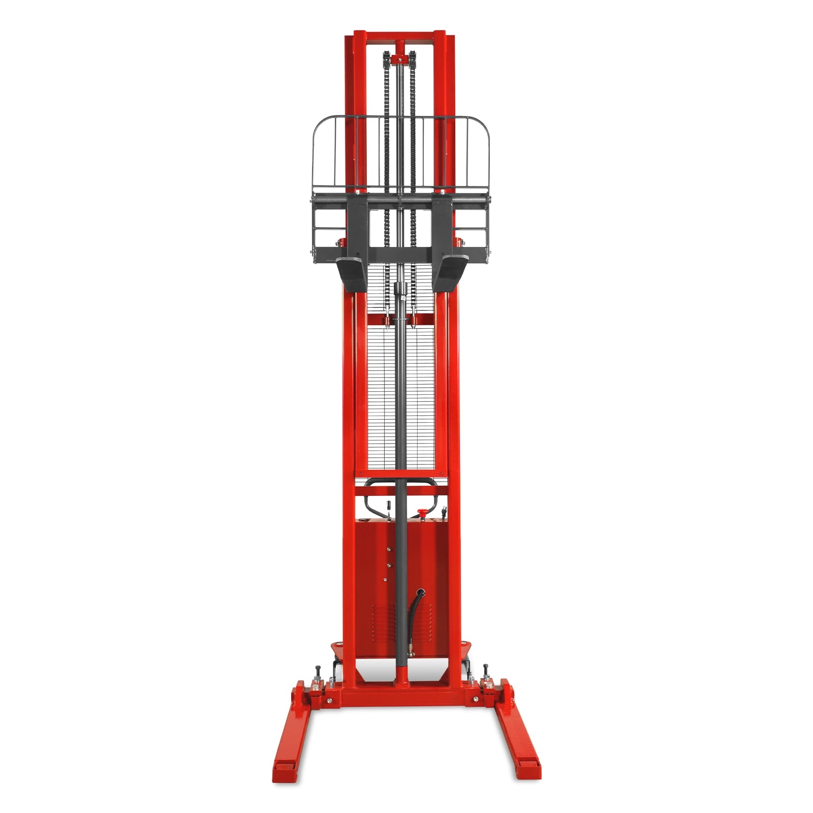 3300lbs Semi-Electric Straddle Stacker, 138" Lift, Adjustable Legs & Forks, S33-138S