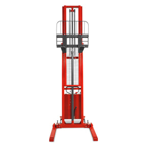 3300lbs Semi-Electric Straddle Stacker, 138" Lift, Adjustable Legs & Forks, S33-138S