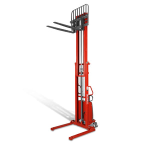 3300lbs Semi-Electric Straddle Stacker, 138" Lift, Adjustable Legs & Forks, S33-138S