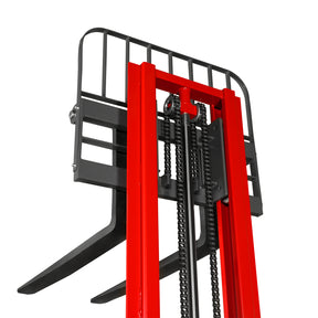 3300lbs Semi-Electric Straddle Stacker, 118" Lift, Adjustable Legs & Forks, S33-118S