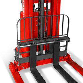 3300lbs Semi-Electric Straddle Stacker, 118" Lift, Adjustable Legs & Forks, S33-118S