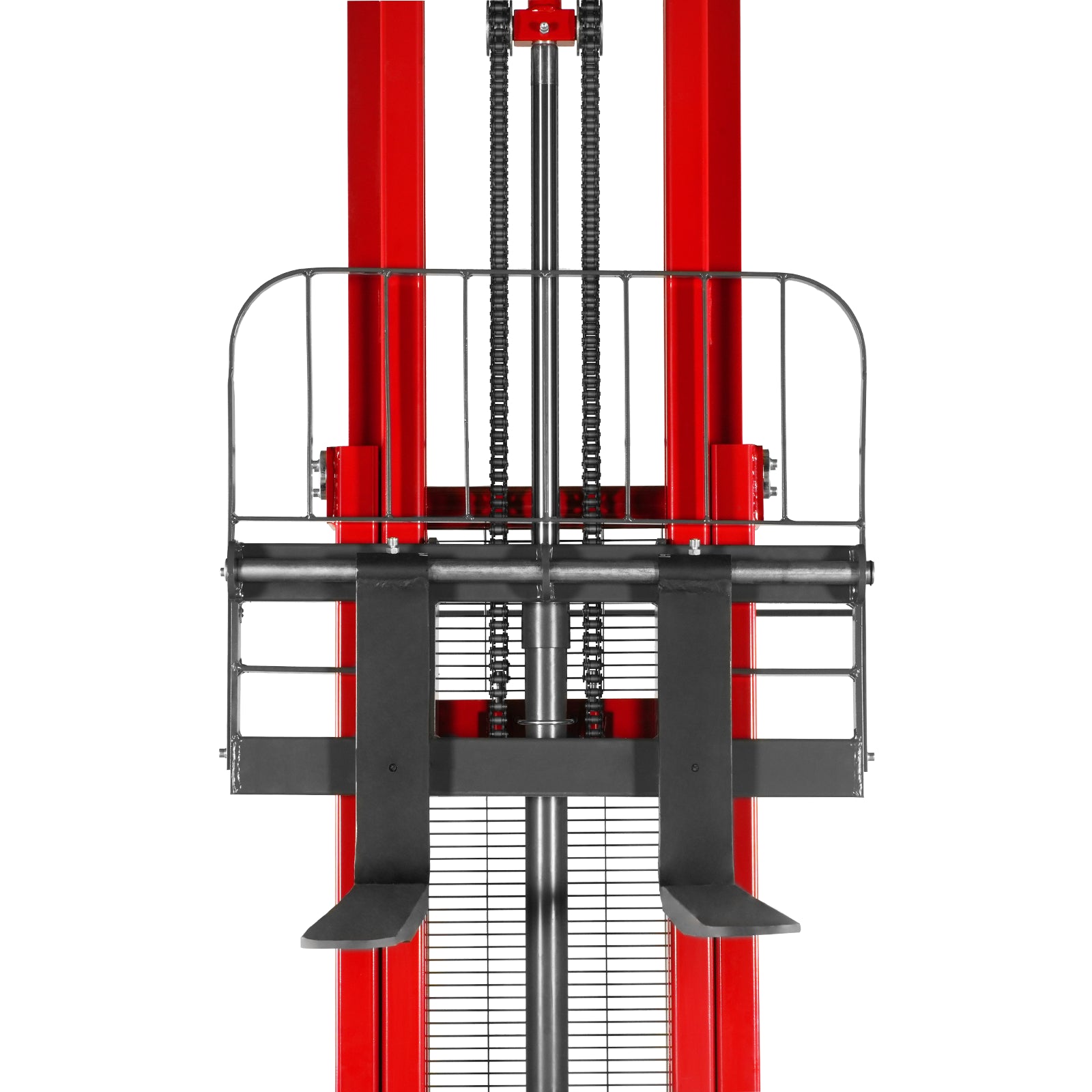 3300lbs Semi-Electric Straddle Stacker, 118" Lift, Adjustable Legs & Forks, S33-118S