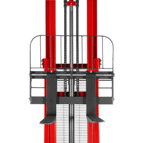 3300lbs Semi-Electric Straddle Stacker, 118" Lift, Adjustable Legs & Forks, S33-118S