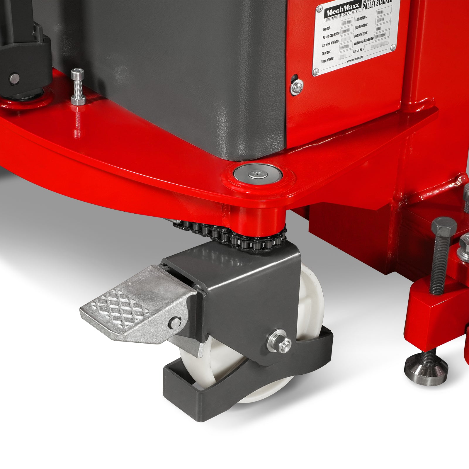 3300lbs Semi-Electric Straddle Stacker, 118" Lift, Adjustable Legs & Forks, S33-118S