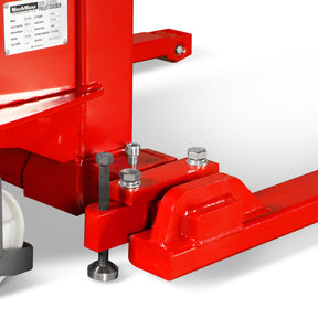 3300lbs Semi-Electric Straddle Stacker, 118" Lift, Adjustable Legs & Forks, S33-118S