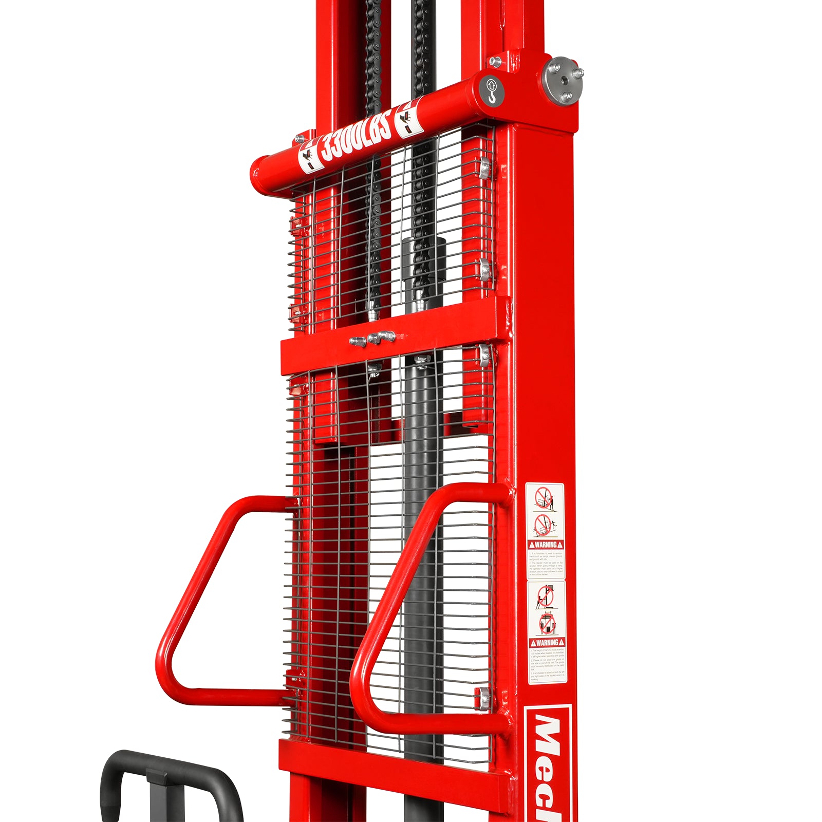 3300lbs Semi-Electric Straddle Stacker, 118" Lift, Adjustable Legs & Forks, S33-118S