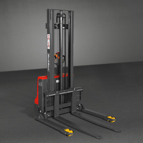 Full Electric Straddle Stacker 118'' Lift 2640lbs Capacity with Adj. Legs and Forks, F26-118S