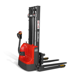 Full Electric Straddle Stacker 118'' Lift 2640lbs Capacity with Adj. Legs and Forks, F26-118S