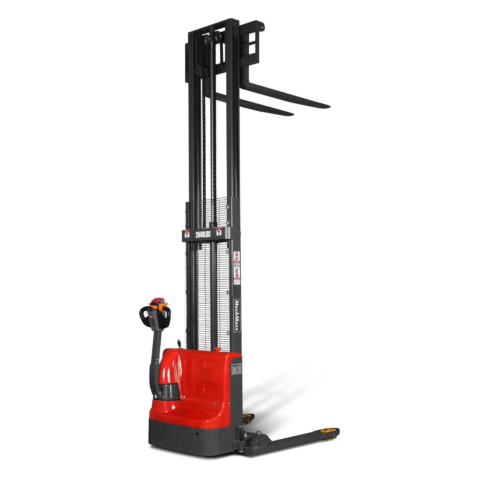 Full Electric Straddle Stacker 118'' Lift 2640lbs Capacity with Adj. Legs and Forks, F26-118S