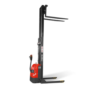 Full Electric Straddle Stacker 118'' Lift 2640lbs Capacity with Adj. Legs and Forks, F26-118S