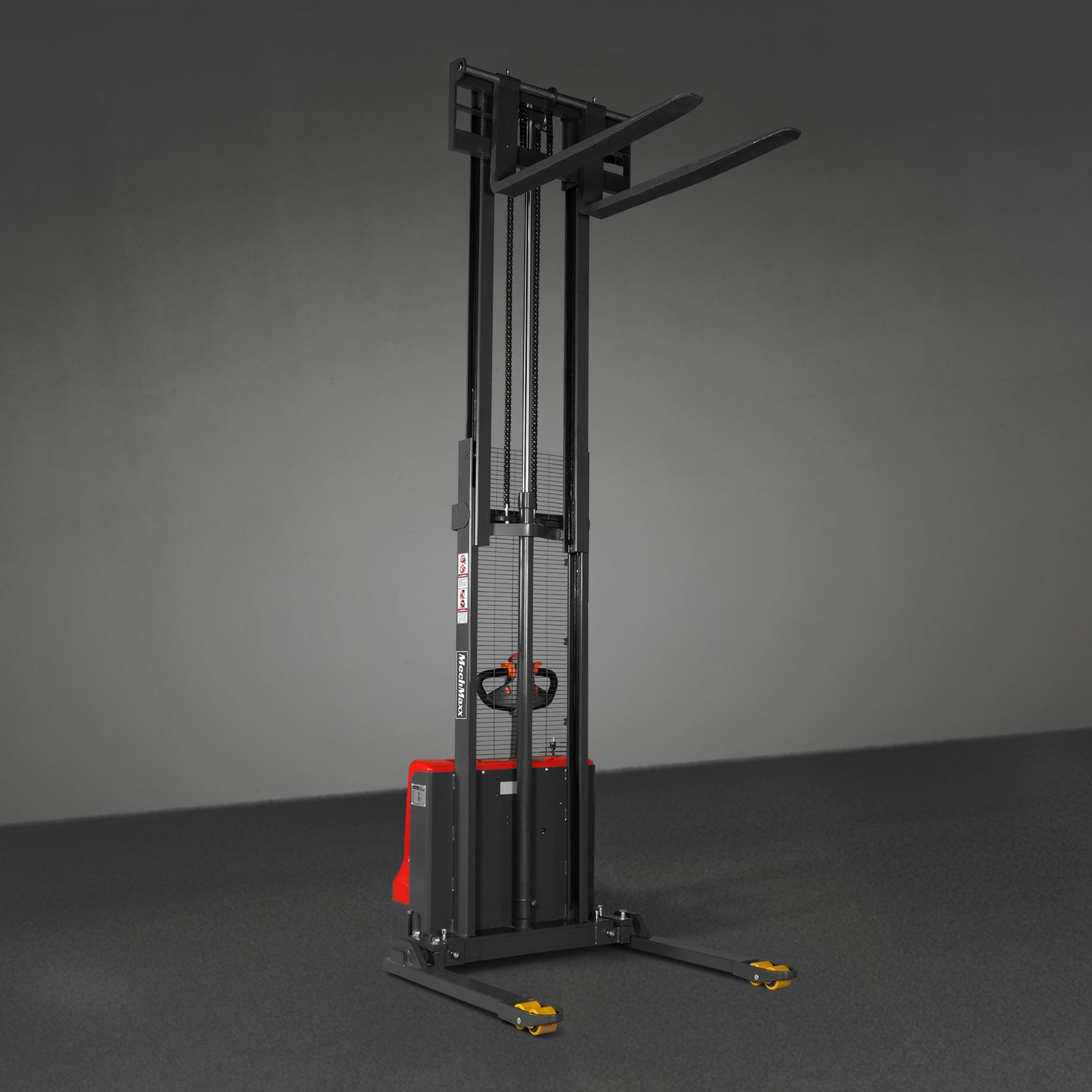 Full Electric Straddle Stacker 118'' Lift 2640lbs Capacity with Adj. Legs and Forks, F26-118S