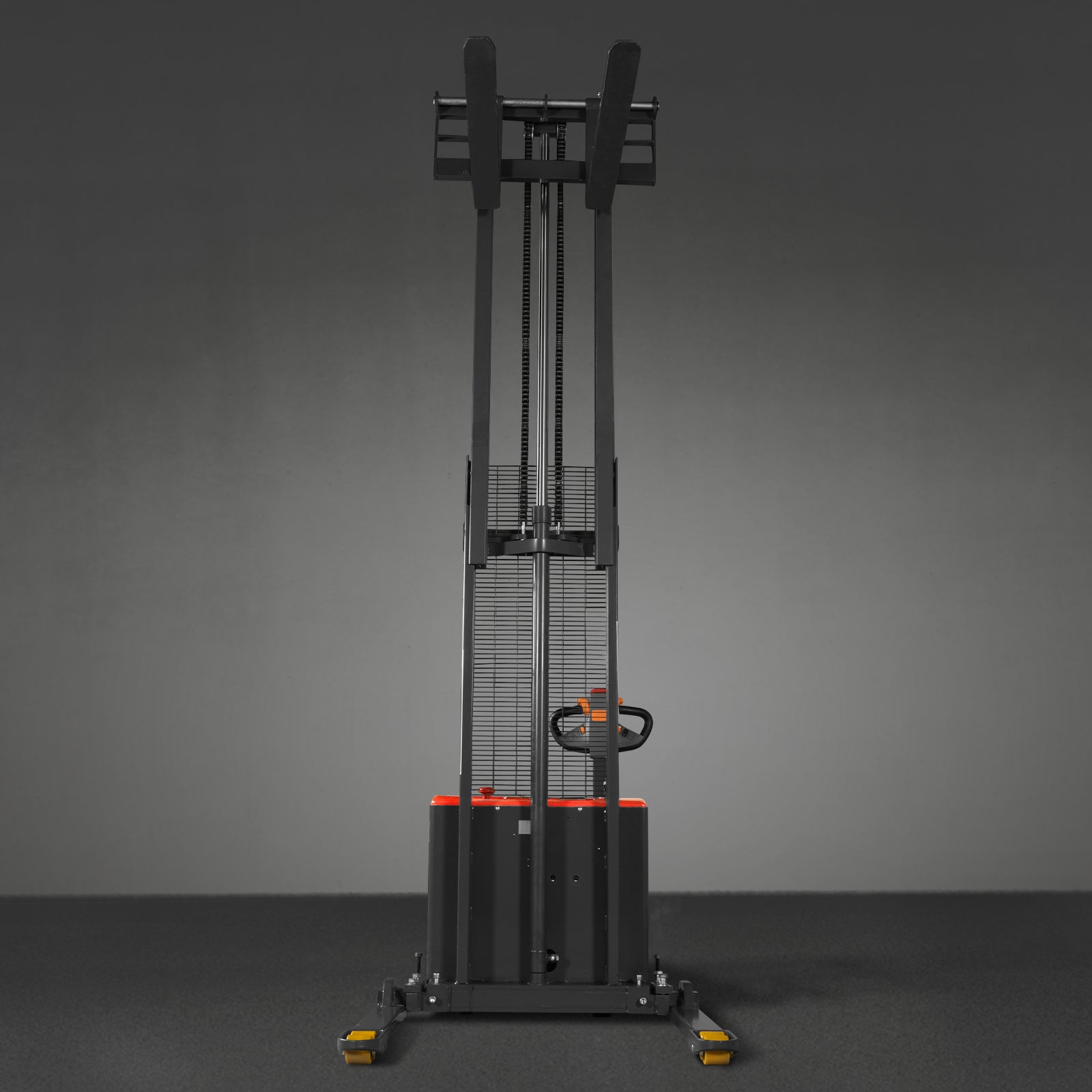 Full Electric Straddle Stacker 118'' Lift 2640lbs Capacity with Adj. Legs and Forks, F26-118S