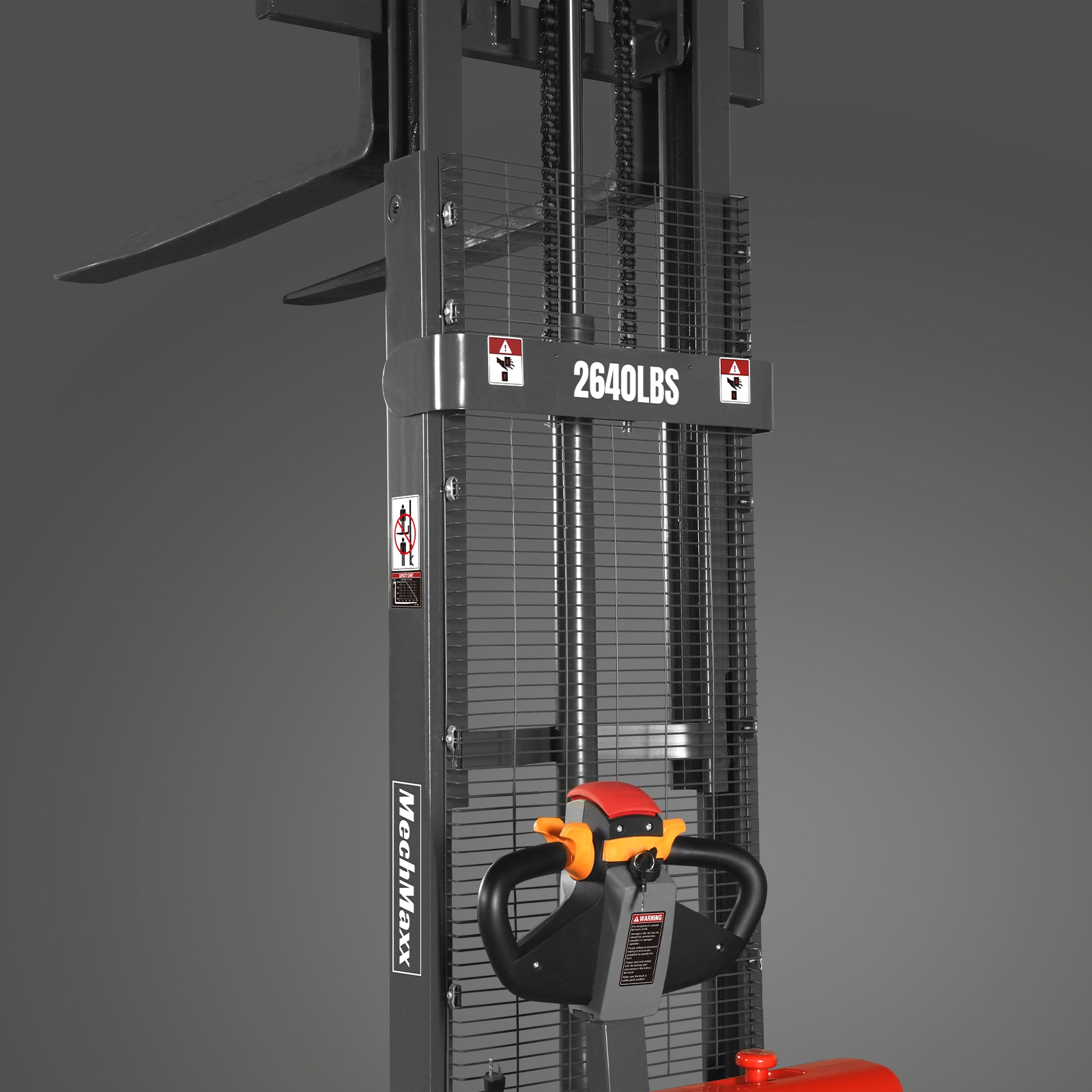 Full Electric Straddle Stacker 118'' Lift 2640lbs Capacity with Adj. Legs and Forks, F26-118S