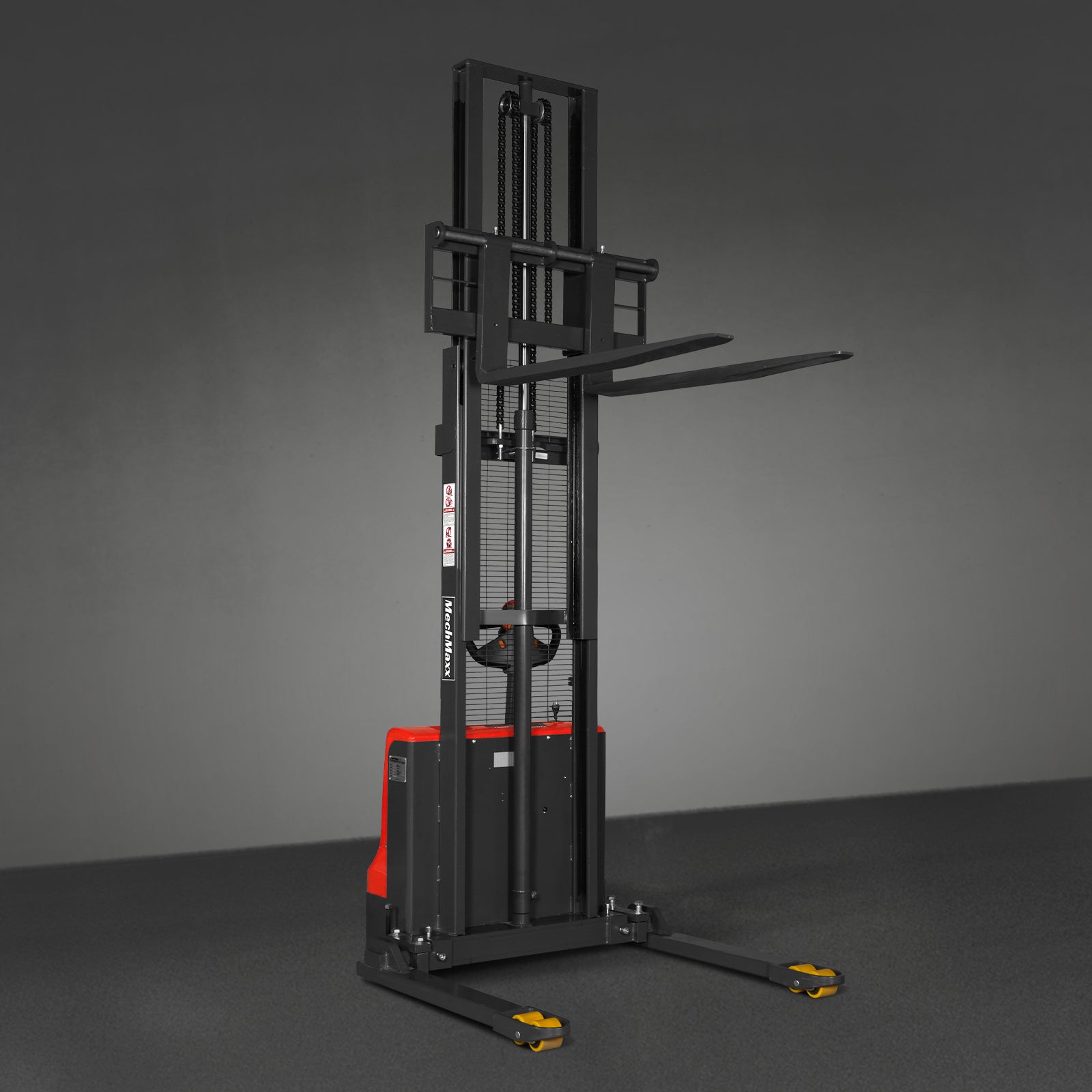 Full Electric Straddle Stacker 118'' Lift 2640lbs Capacity with Adj. Legs and Forks, F26-118S