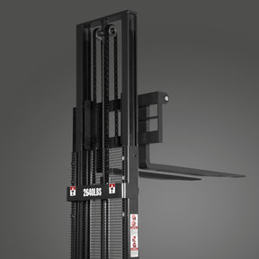 Full Electric Straddle Stacker 118'' Lift 2640lbs Capacity with Adj. Legs and Forks, F26-118S