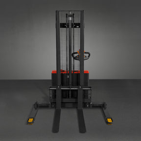 Full Electric Straddle Stacker 118'' Lift 2640lbs Capacity with Adj. Legs and Forks, F26-118S