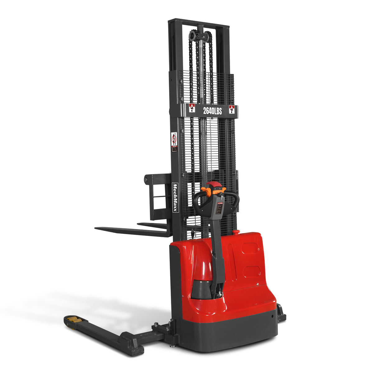 Full Electric Straddle Stacker 118'' Lift 2640lbs Capacity with Adj. Legs and Forks, F26-118S