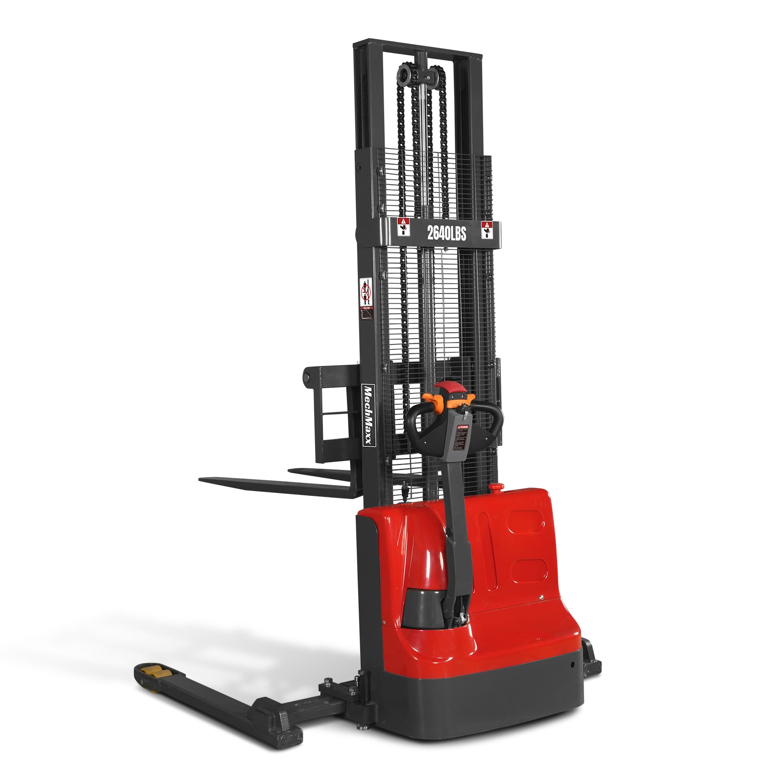 Full Electric Straddle Stacker 118'' Lift 2640lbs Capacity with Adj. Legs and Forks, F26-118S