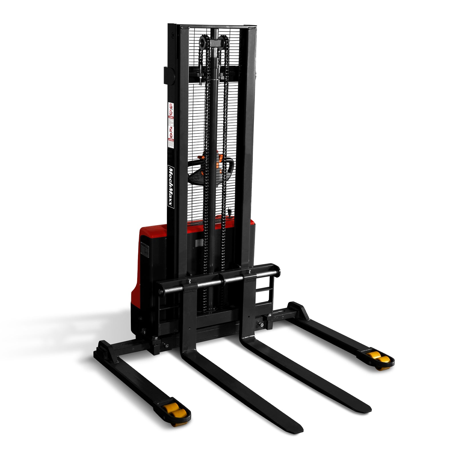 Full Electric Straddle Stacker 118'' Lift 2640lbs Capacity with Adj. Legs and Forks, F26-118S