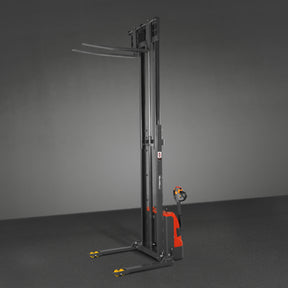 Full Electric Straddle Stacker 138'' Lift 2640lbs Capacity with Adj. Legs and Forks, F26-138S