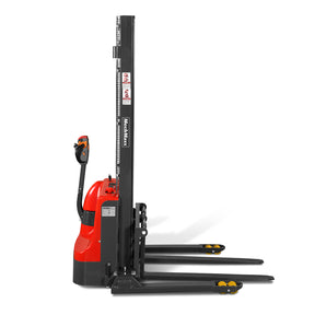 Full Electric Straddle Stacker 138'' Lift 2640lbs Capacity with Adj. Legs and Forks, F26-138S