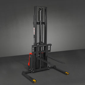 Full Electric Straddle Stacker 138'' Lift 2640lbs Capacity with Adj. Legs and Forks, F26-138S