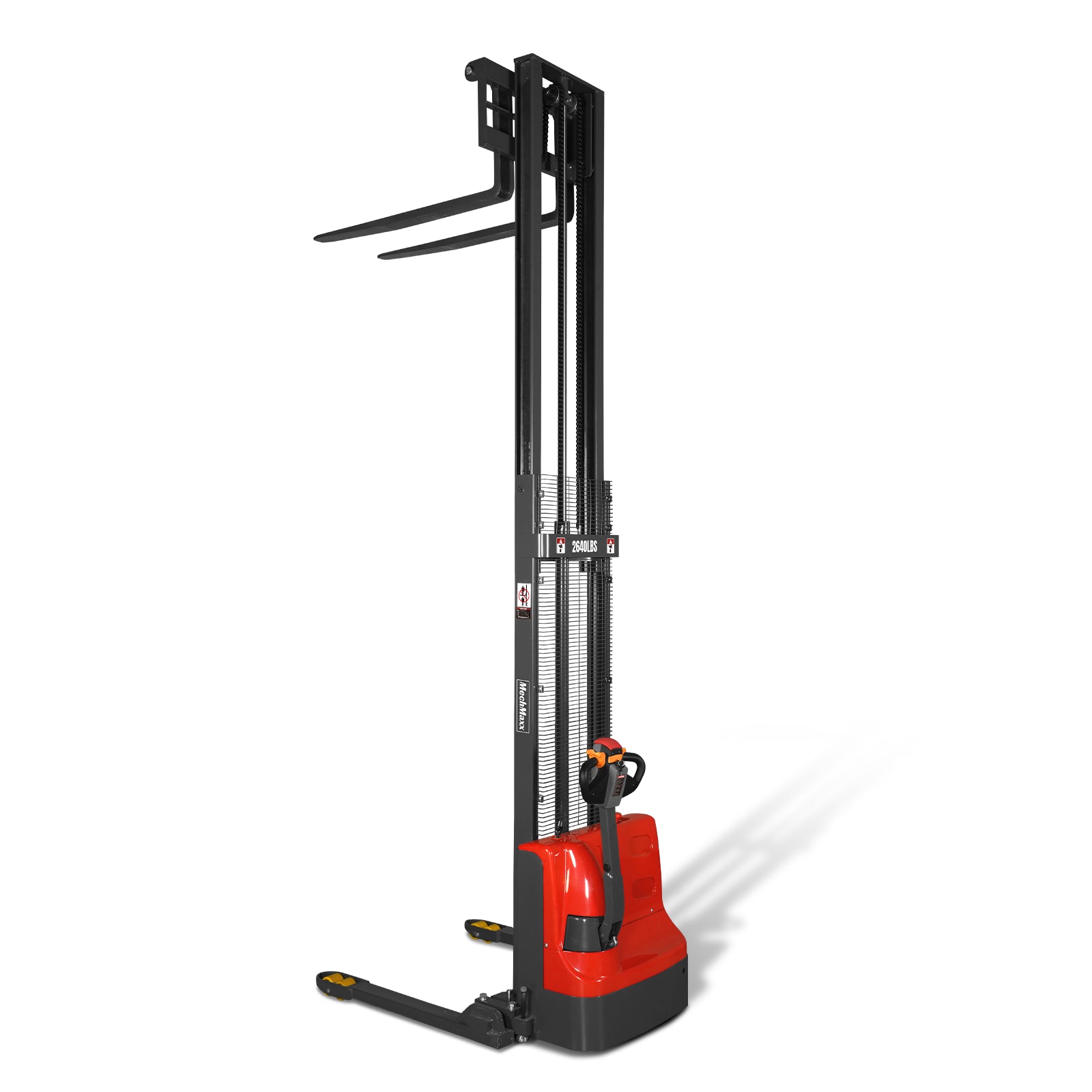 Full Electric Straddle Stacker 138'' Lift 2640lbs Capacity with Adj. Legs and Forks, F26-138S