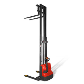 Full Electric Straddle Stacker 138'' Lift 2640lbs Capacity with Adj. Legs and Forks, F26-138S