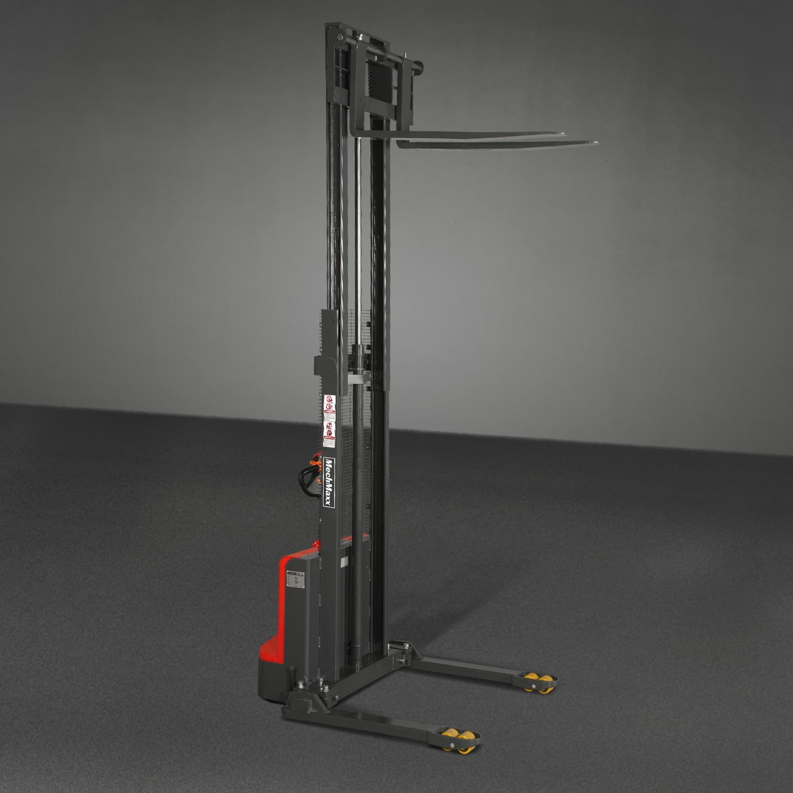 Full Electric Straddle Stacker 118'' Lift 3300lbs Capacity with Adj. Legs and Forks, F33-118S