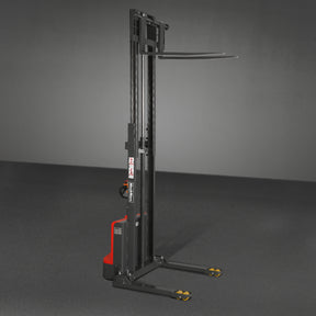 Full Electric Straddle Stacker 118'' Lift 3300lbs Capacity with Adj. Legs and Forks, F33-118S