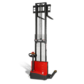 Full Electric Straddle Stacker 118'' Lift 3300lbs Capacity with Adj. Legs and Forks, F33-118S