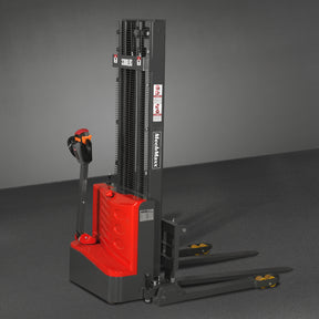 Full Electric Straddle Stacker 118'' Lift 3300lbs Capacity with Adj. Legs and Forks, F33-118S