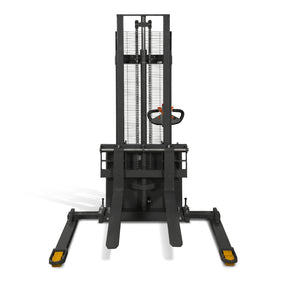 Full Electric Straddle Stacker 118'' Lift 3300lbs Capacity with Adj. Legs and Forks, F33-118S