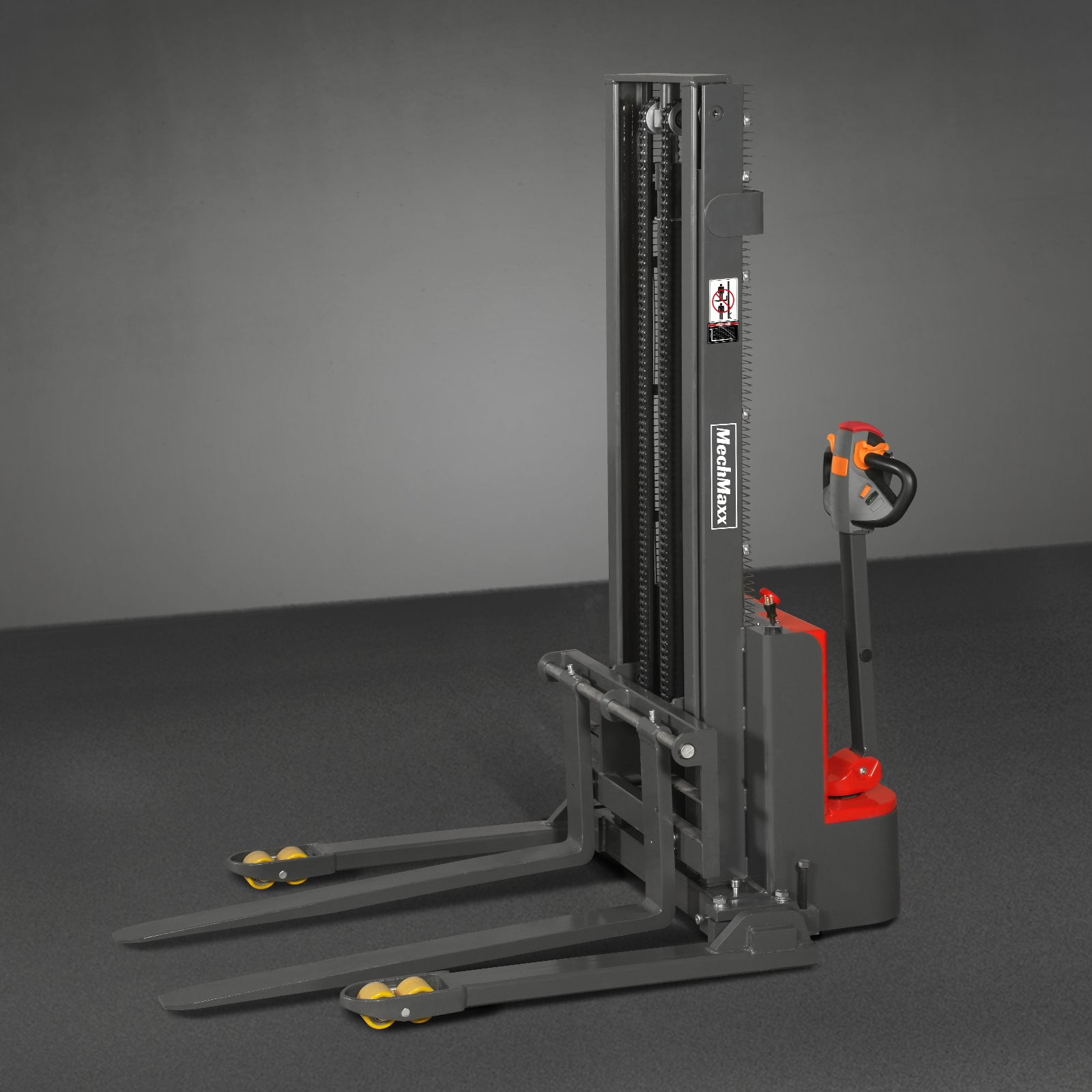 Full Electric Straddle Stacker 118'' Lift 3300lbs Capacity with Adj. Legs and Forks, F33-118S