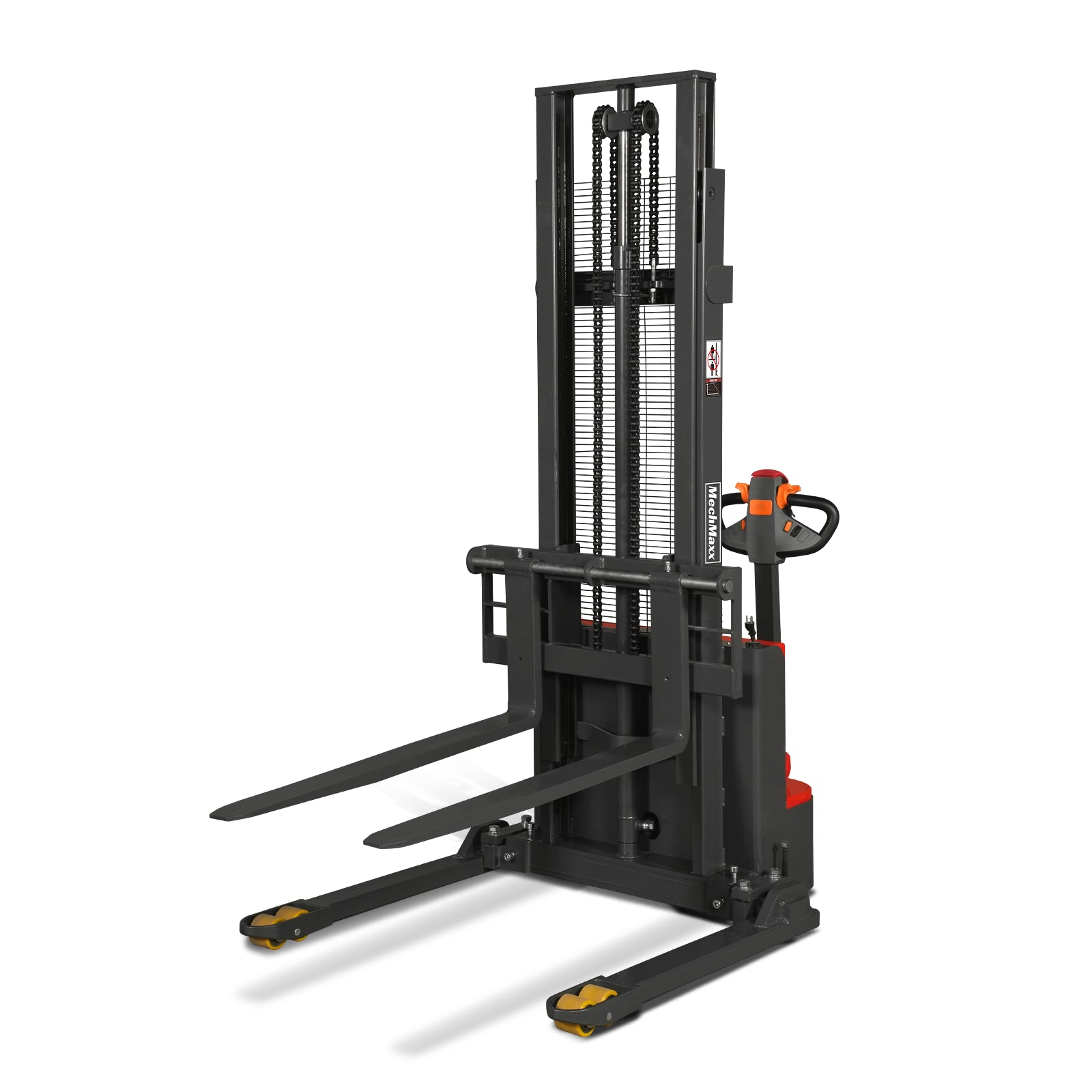 Full Electric Straddle Stacker 118'' Lift 3300lbs Capacity with Adj. Legs and Forks, F33-118S