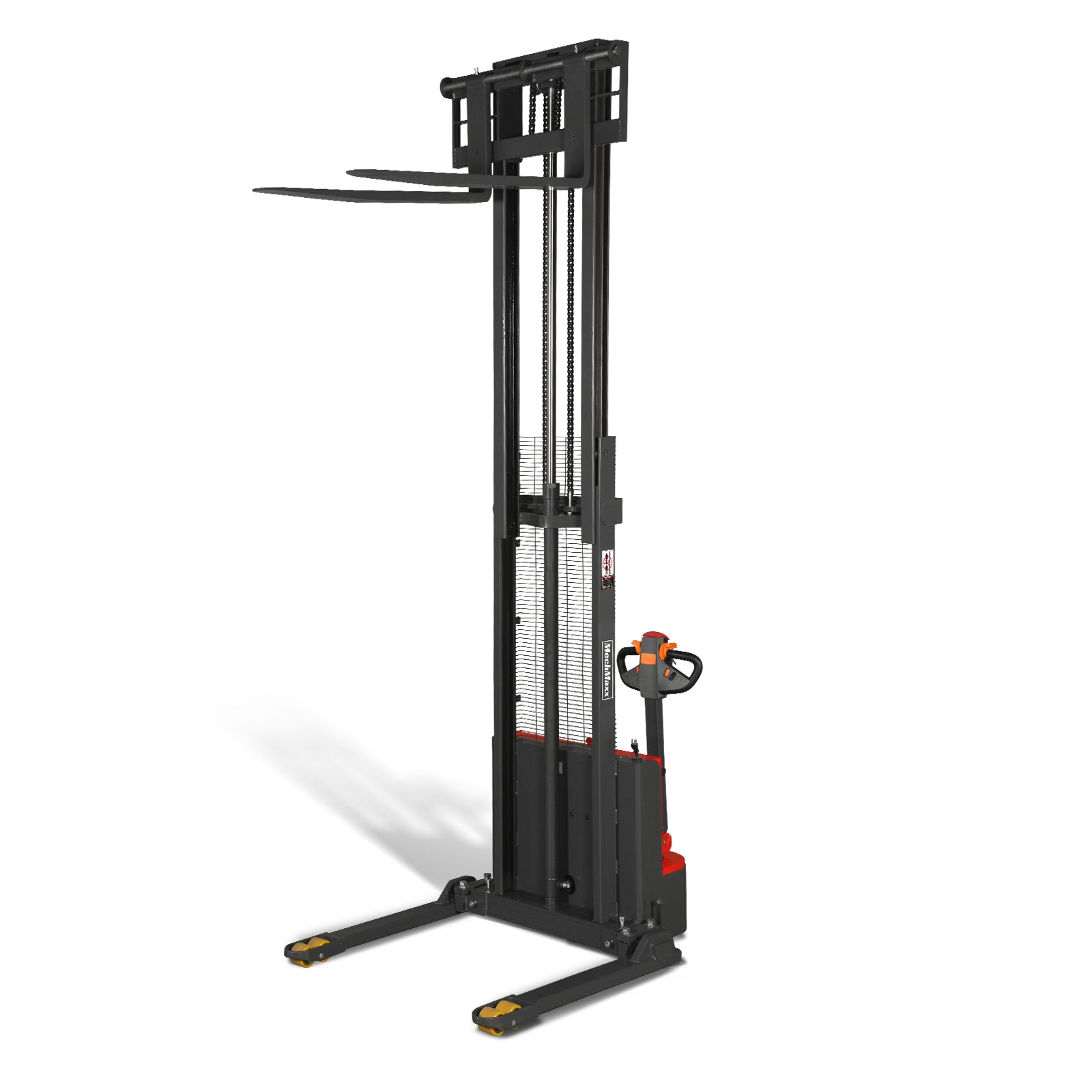 Straddle Racks Full Electric Straddle Stacker 118'' Lift 3300lbs Capacity with Adj. L