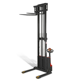 Full Electric Straddle Stacker 118'' Lift 3300lbs Capacity with Adj. Legs and Forks, F33-118S