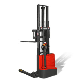 Full Electric Straddle Stacker 118'' Lift 3300lbs Capacity with Adj. Legs and Forks, F33-118S