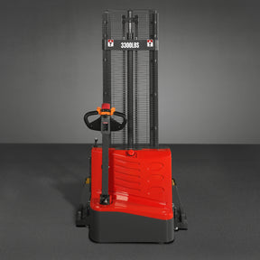 Full Electric Straddle Stacker 118'' Lift 3300lbs Capacity with Adj. Legs and Forks, F33-118S