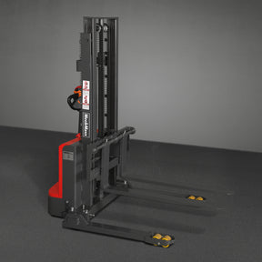 Full Electric Straddle Stacker 98'' Lift 3300lbs Capacity with Adj. Legs and Forks, F33-98S