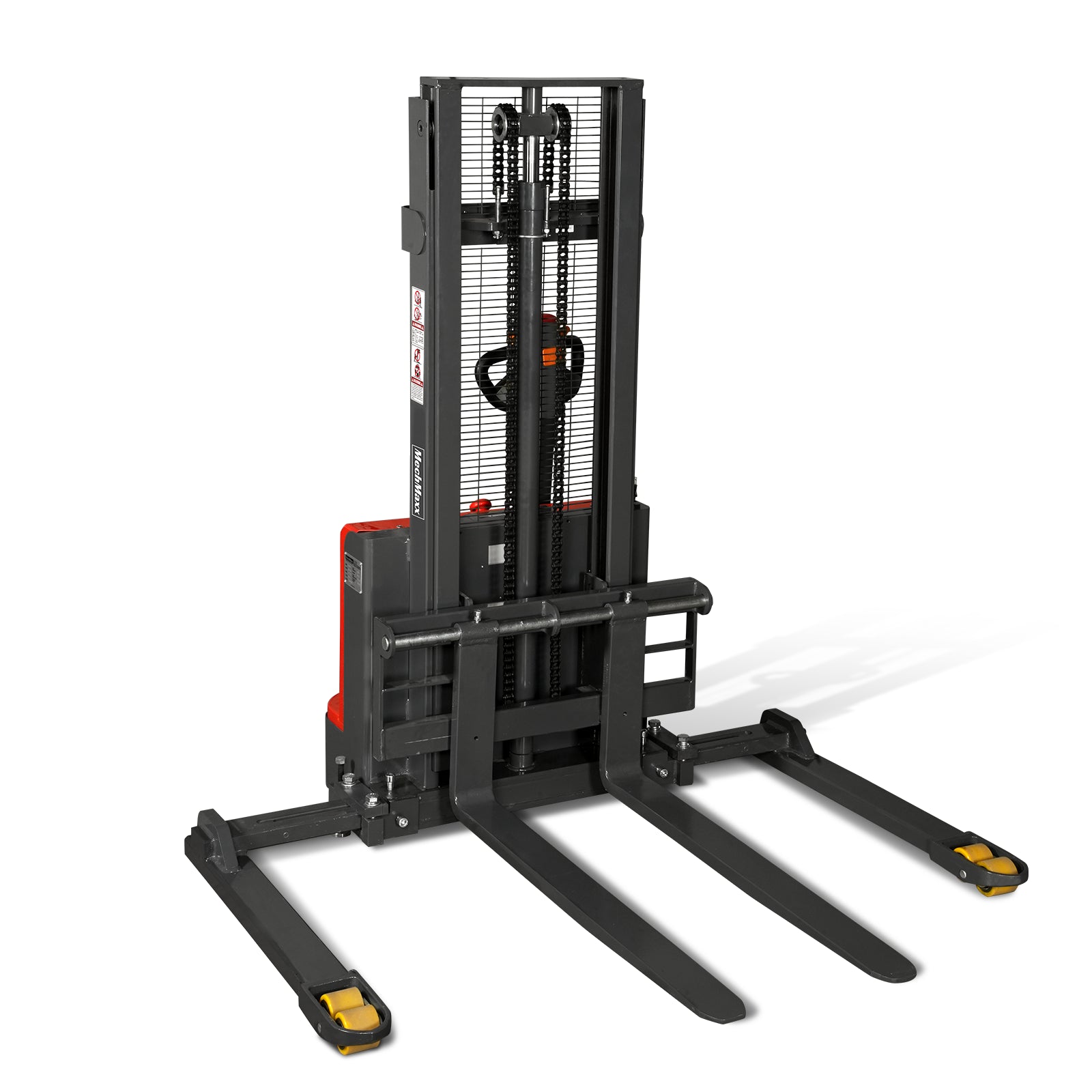 Full Electric Straddle Stacker 98'' Lift 3300lbs Capacity with Adj. Legs and Forks, F33-98S