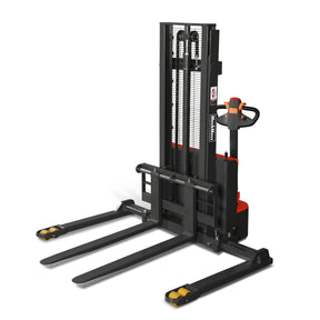 Full Electric Straddle Stacker 98'' Lift 3300lbs Capacity with Adj. Legs and Forks, F33-98S