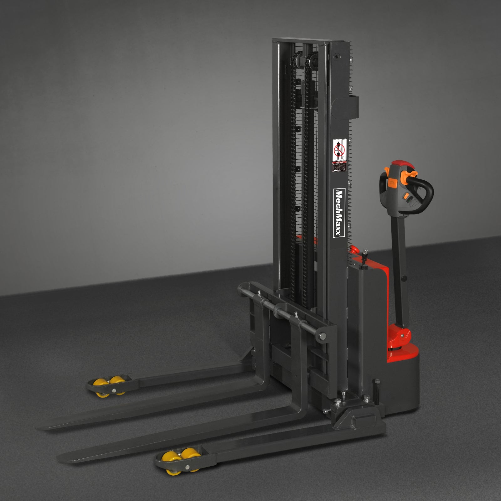 Full Electric Straddle Stacker 98'' Lift 3300lbs Capacity with Adj. Legs and Forks, F33-98S