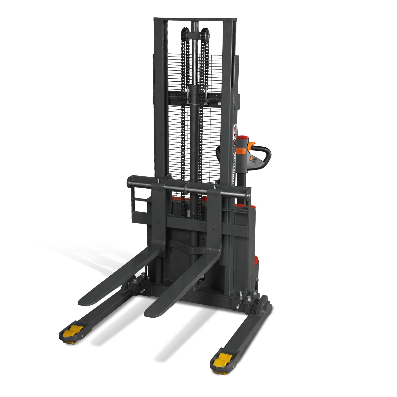 Full Electric Straddle Stacker 98'' Lift 3300lbs Capacity with Adj. Legs and Forks, F33-98S