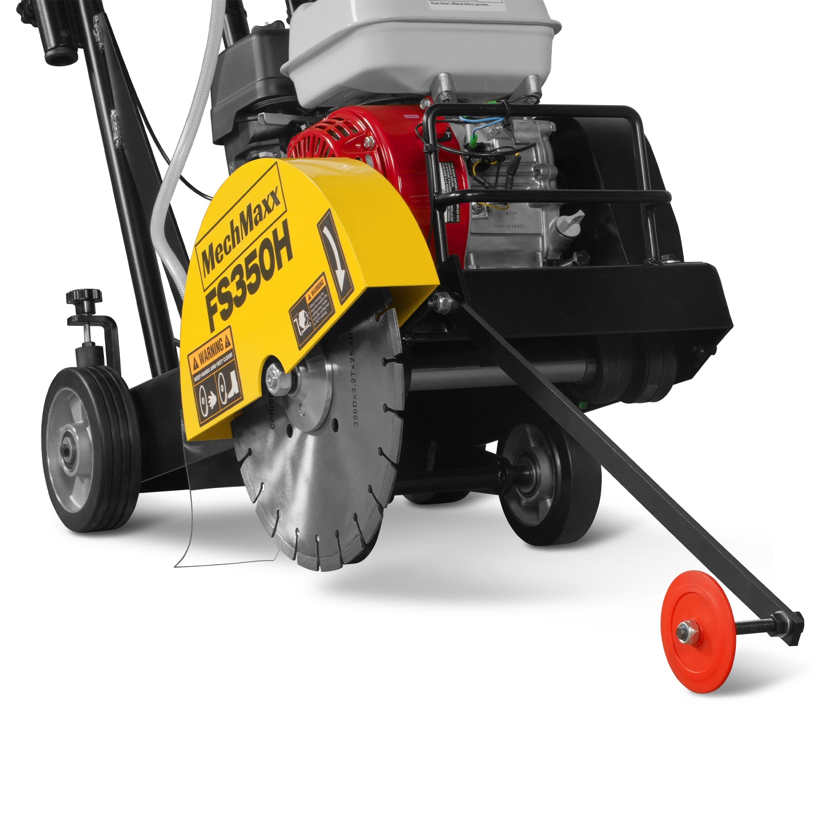 Honda GX160 Walk-Behind Concrete Floor Saw, 14 in Blade, 4 in Cutting Depth, FS350H