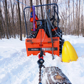 8800lbs 3-Point Hitch Forestry Log Skidding Winch, 200ft Cable Length, 25-60 HP Tractor, Category 1 Hookup, FW8800