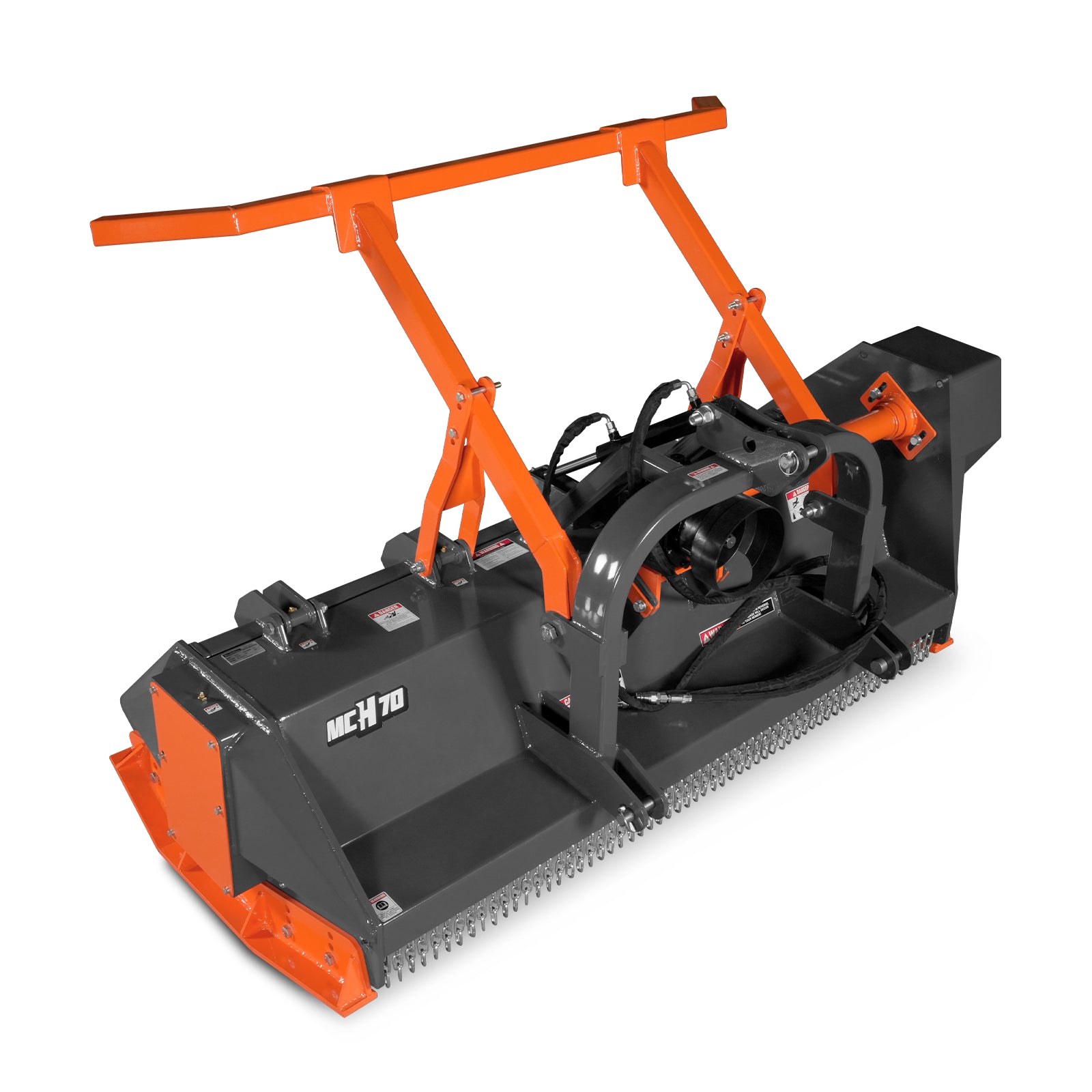 70" PTO Hitch Forestry Brush Mulcher, Cat 2,Tractor Power Recommended 70-110 HP,MC70