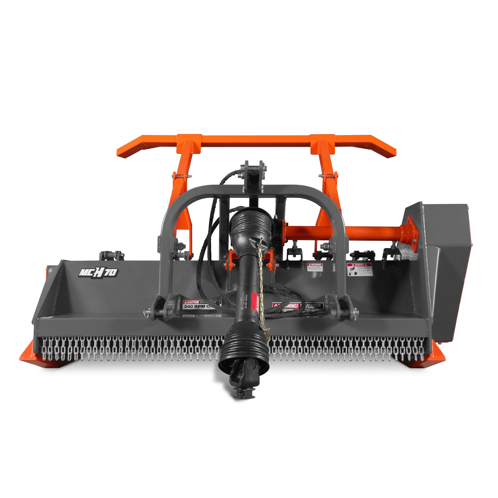 70" PTO Hitch Forestry Brush Mulcher, Cat 2,Tractor Power Recommended 70-110 HP,MC70