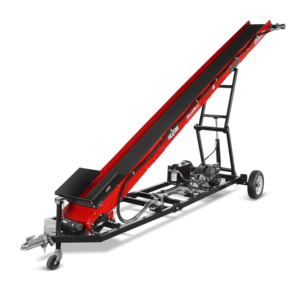 Heavy Duty Firewood Conveyor, 7HP 212cc Gasoline Powered Max. 124" Lift Height, 236'' Length, 16" Width, HC2016