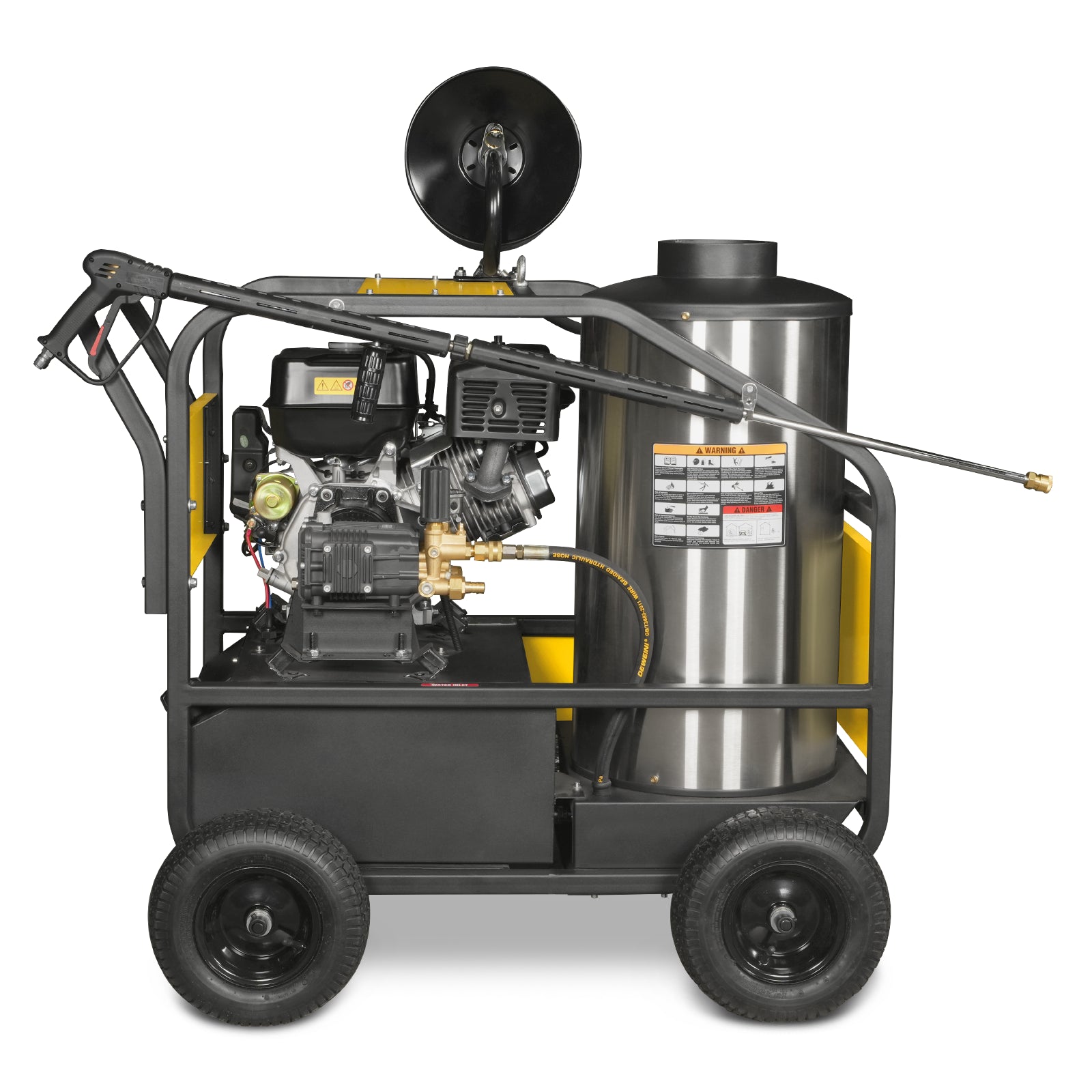 4000 PSI 4 GPM 15 HP E-Start Gas Engine Hot Water Pressure Washer with Hose Reel, HPW40D